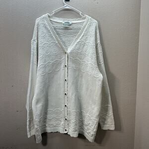 Vintage Northern Reflections chunky knit‎ embroidered Cottagecore sweater XL